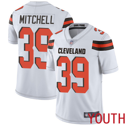 Cleveland Browns Terrance Mitchell Youth White Limited Jersey #39 NFL Football Road Vapor Untouchable->youth nfl jersey->Youth Jersey